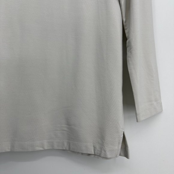 Banana Republic Cowl Neck Top S Relaxed Fit Long Sleeve Blouse Beige Gray - Picture 5 of 8